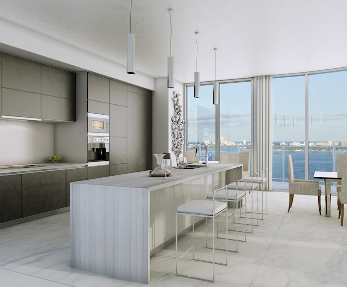 Relaxing dining area in the Aria on the Bay