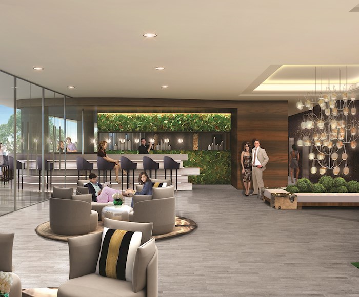 Social spaces in the Aria on the Bay