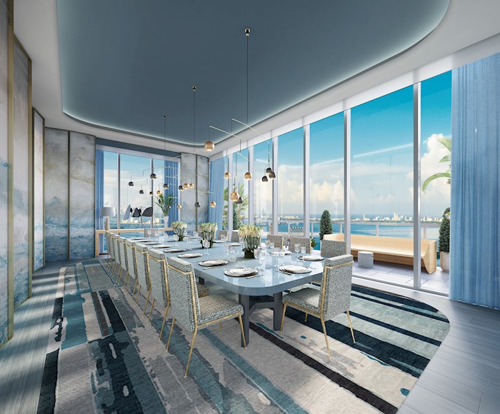 Dining room in Elysee Miami