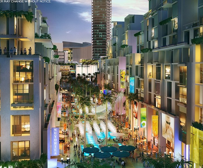 Lif in the streets nearby the Paramount Miami Worldcenter