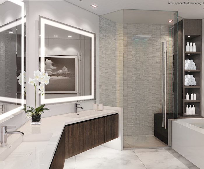 A bathroom in the Paramount Miami Worldcenter