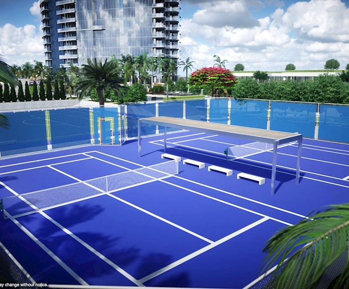 Tennis courts in the Paramount Miami Worldcenter