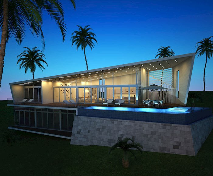 Azur Villas by night