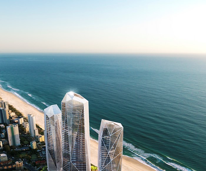 Pristine gold sandy beaches at the Jewel Luxury Waterfront Residence