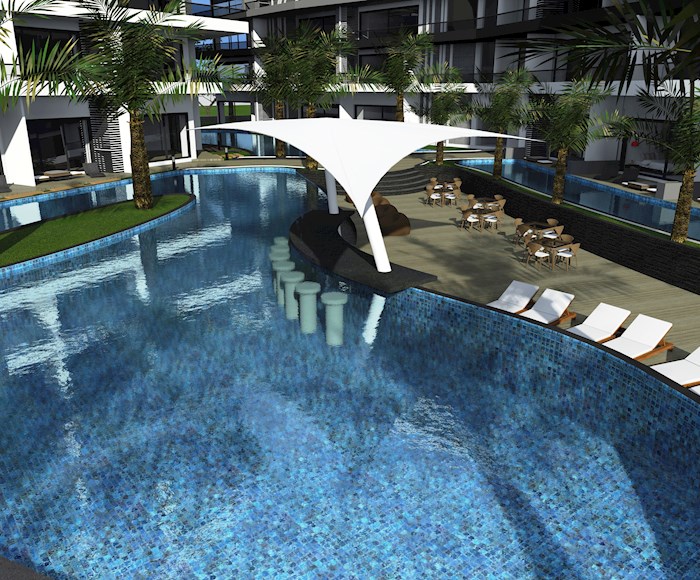 The waterside at the Lake Avenue Condominium