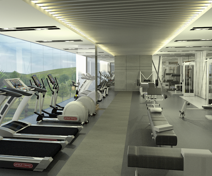 Sports center at the Lake Avenue Condominium