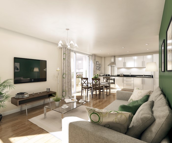 Living room in the Adelphi Wharf Phase 3 buy-to-let property