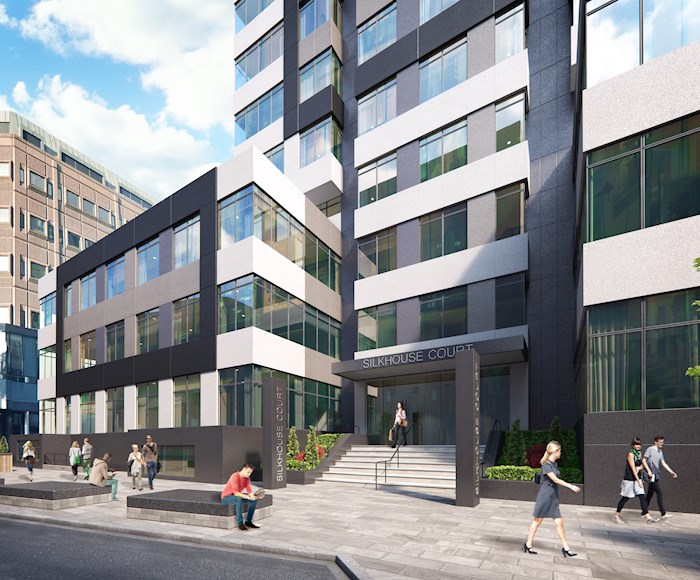 Entrance of the Silkhouse Court building in Liverpoo