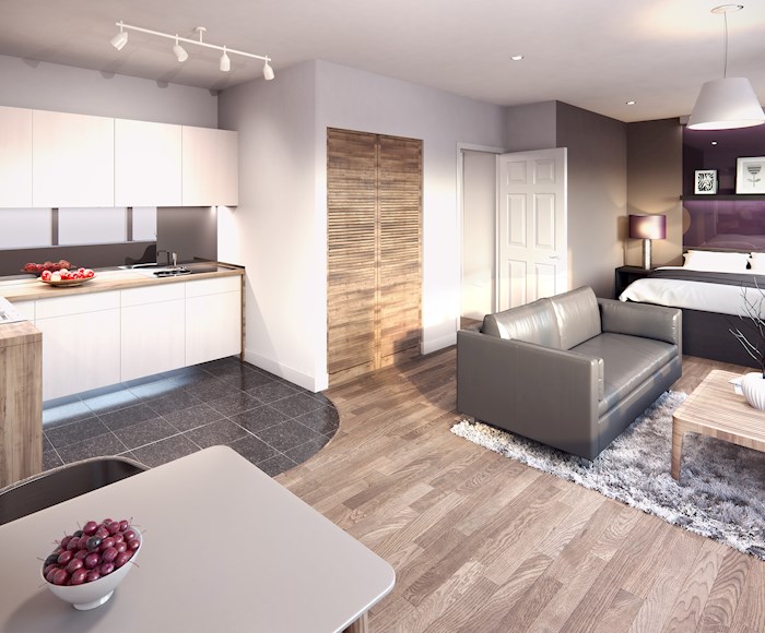 Nice interior in the Silkhouse Court Studios and Apartment building