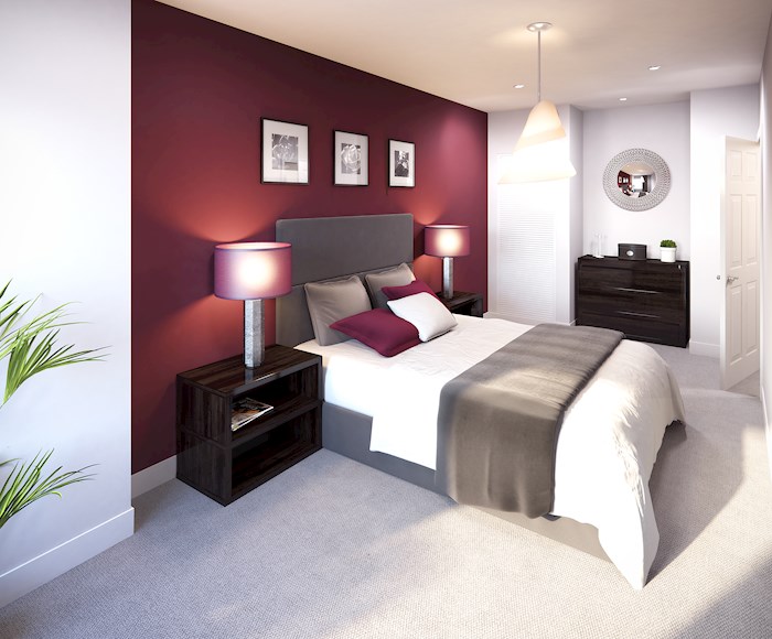 Nice bedroom in the Silkhouse Court Studios and Apartment, in Liverpool, UK, for sale