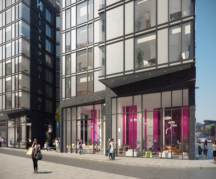 Entrance of the X1 Liverpool One Apartment building