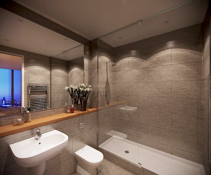 Bathroom in the X1 Media City Tower 3 in Manchester