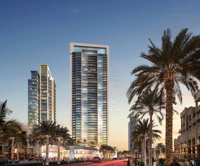 The BLVD Crescent towers in Dubai