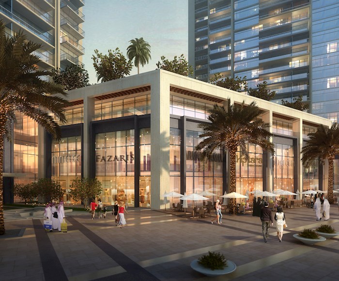 Entrance of the BLVD Crescent in Dubai