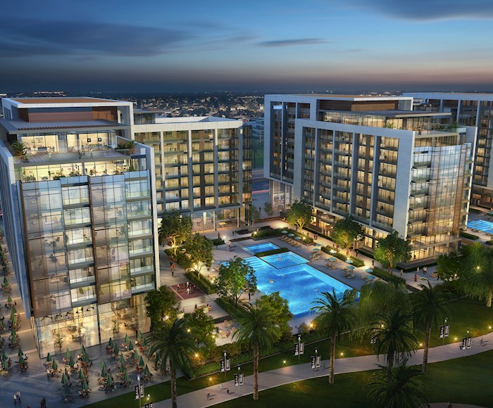 The Acacia Luxury Apartments by night