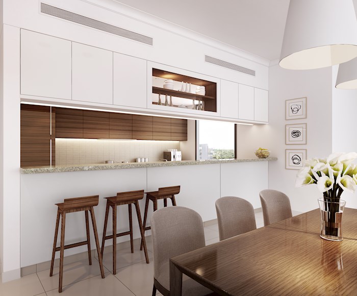 Kitchen at the Acacia Luxury Apartments