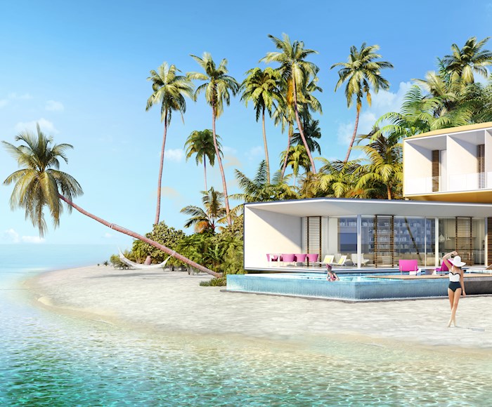 Palmtrees on your own luxurious island in Dubai - great discounts