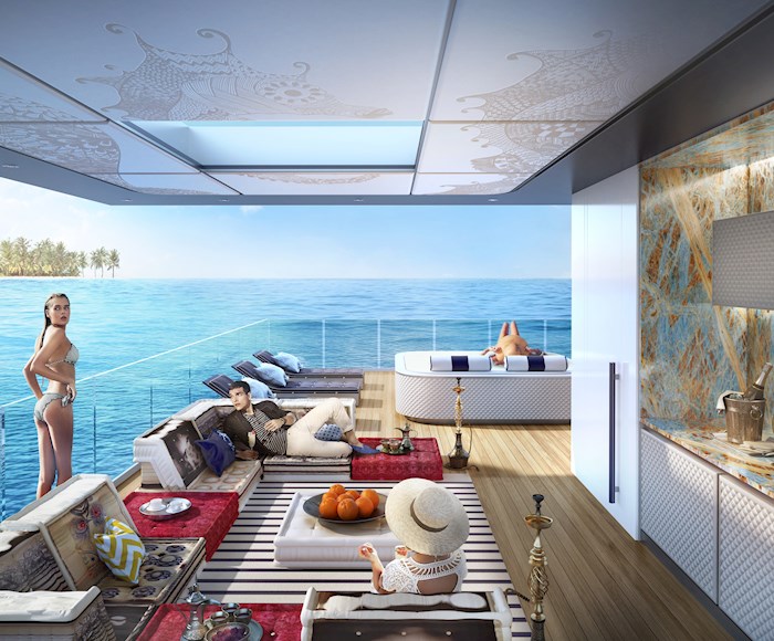 Amazing view from a Floating Islands home in Dubai